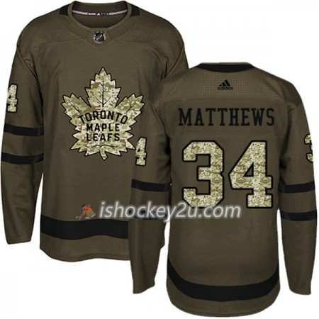 Mænd NHL Toronto Maple Leafs Trøje Auston Matthews 34 Adidas 2017-2018 Camo Grøn Authentic